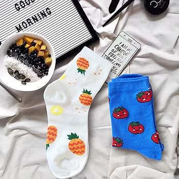 Kaempe 6 Paar Funny Socks Frucht Motive - Bunte Socken Damen Herren 37-44