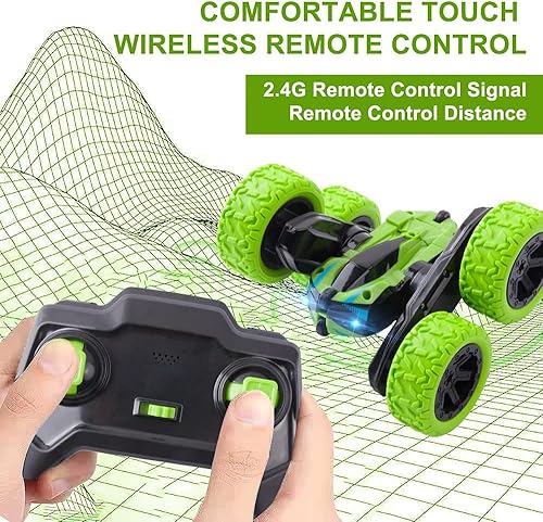 Miniatura 5 de Coche de control remoto - Coches RC para edades de 5 a 7 años, autos de acrobacias RC 4WD, autos RC para niños de 8 a 13 años, juguetes giratorios