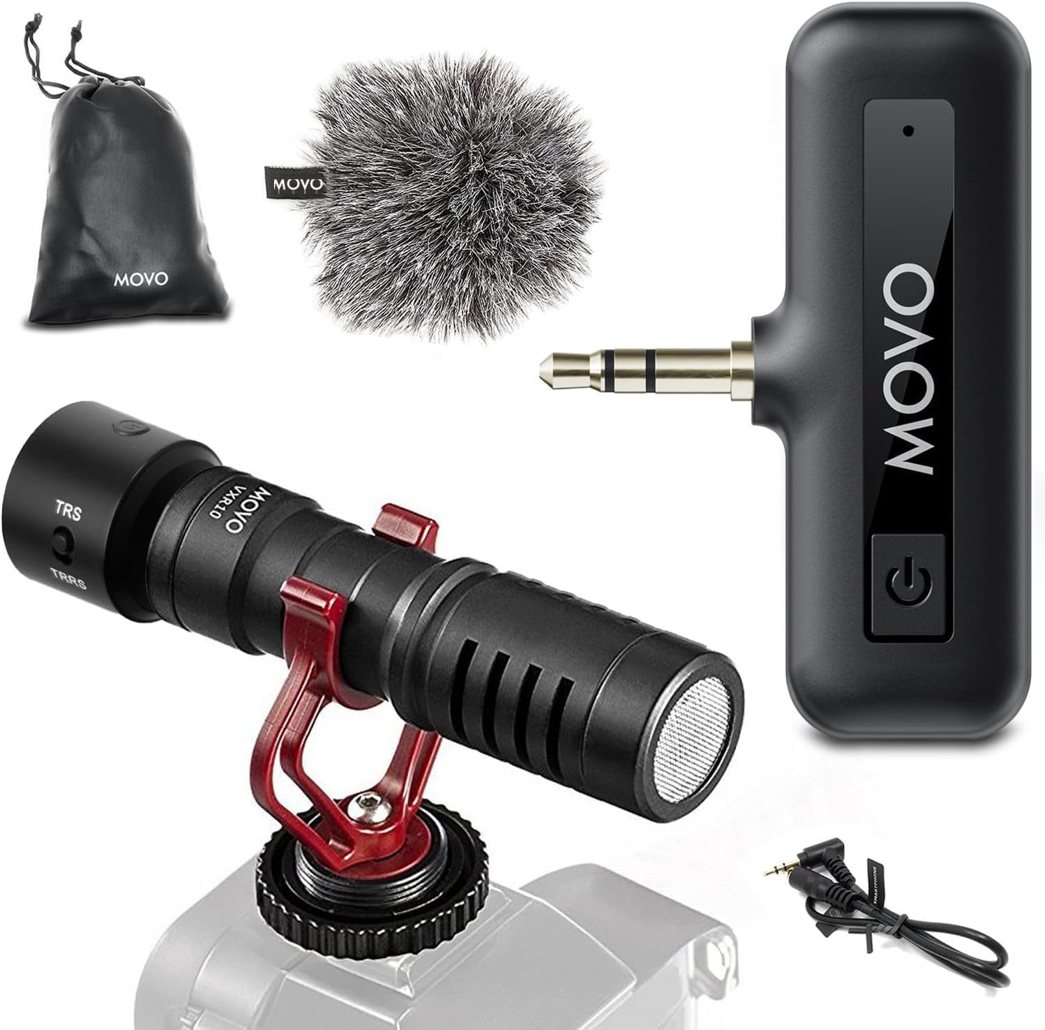 Movo VXR10 Shotgun Mic with WM-VXR10 Wireless Adapter for Cameras