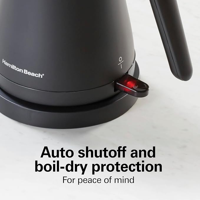Hervidor Eléctrico Hamilton Beach 0.6L Pico de Ganso 1200W Negro miniatura 6