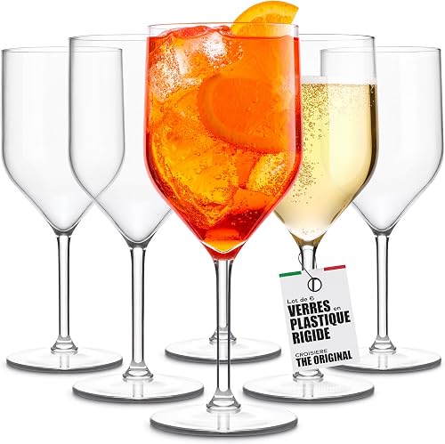 TUNDRA - Lot de 6 Verres a Pied CROISIERE 25 cl en PLASTI…