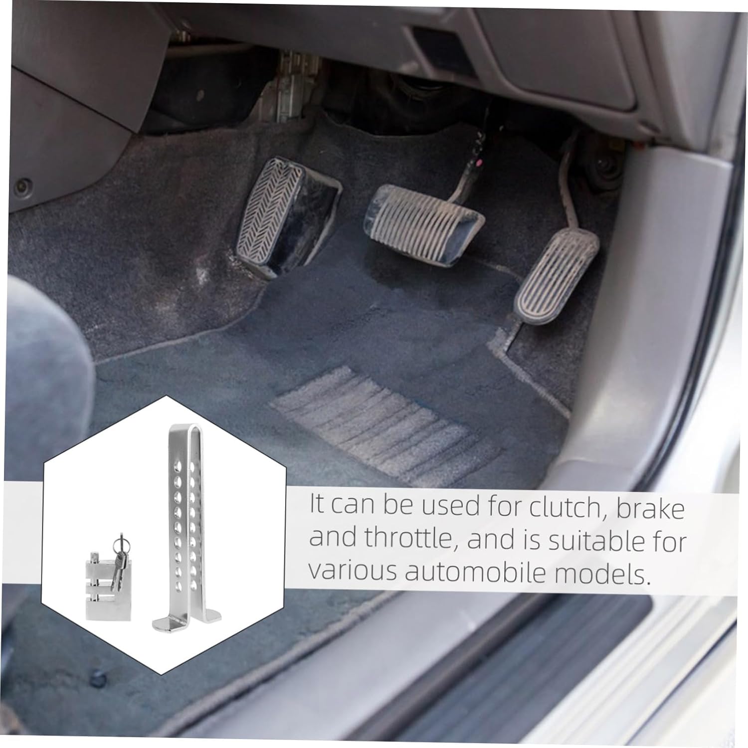Adjustable U-Shaped Clutch Brake Lock -Theft Car Device for Multifunctional and Retractable Security for Vehicles