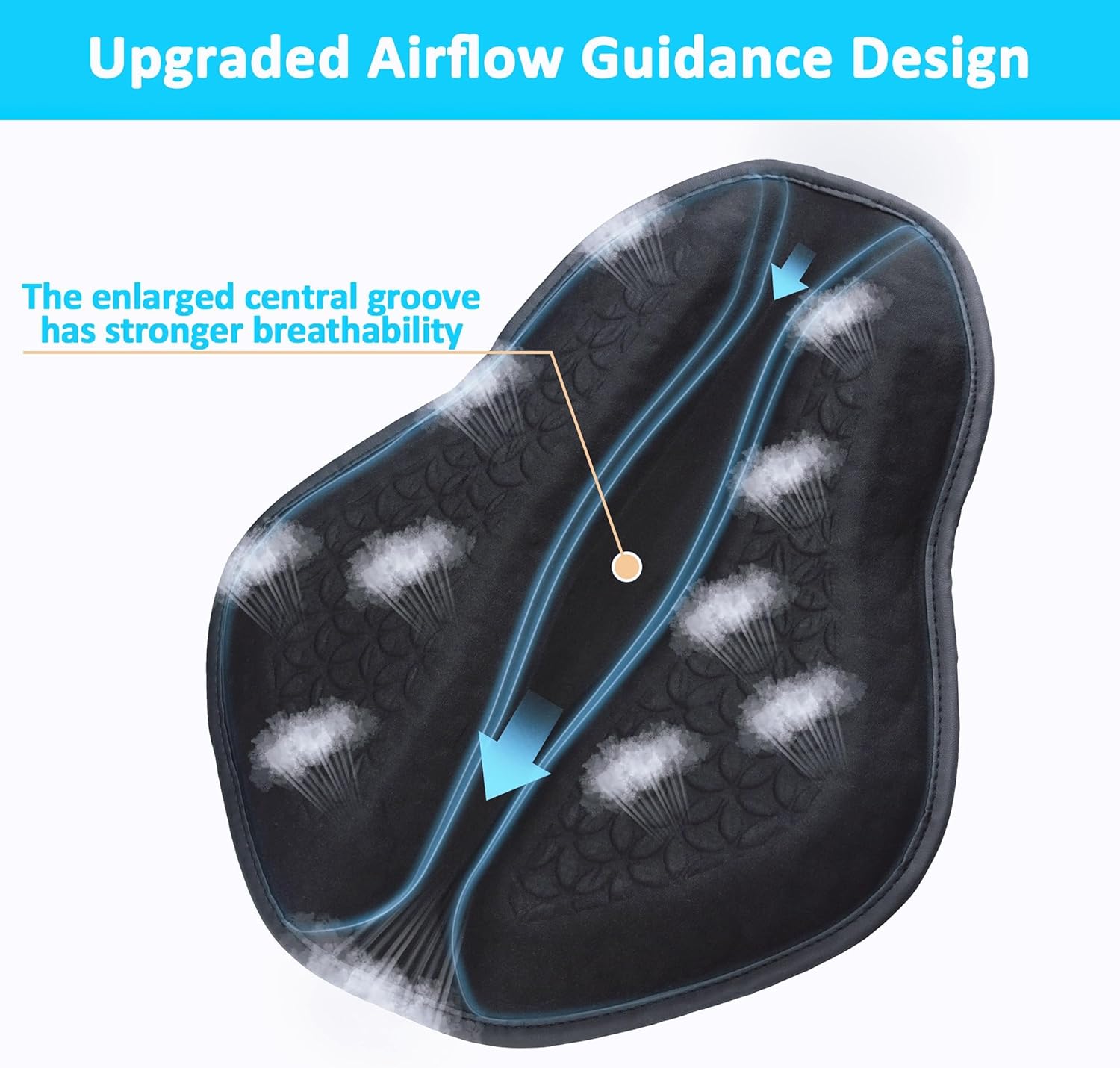 VENROCK Motorcycle Gel Seat Cushion Universal Motorcycle Seat Pad Improved Ventilation Groove Shake Rider Cushion 3D Honeycomb Breathable Structure Shock Absorption Stay Cool Comfortable in Long Rides
