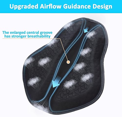 Motorcycle Seat Cushion, Universal Motorbike Gel Seat Cushion, Improved Ventilation Gaps 3D Honeycomb Structure Seat Cover, Breathable and Shock Absorption, Soft, Comfortable for Long Rides - 2