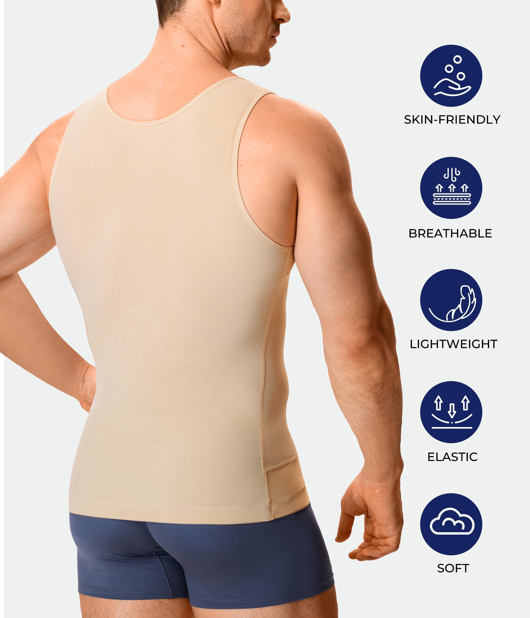 Junlan Compressione Uomo Shapewear Canotta Contenitiva Snellente Intimo Modellante Dimagrante Fascia Pancia Sportivo Fitness CanottieraFascia Addominale Maglietta