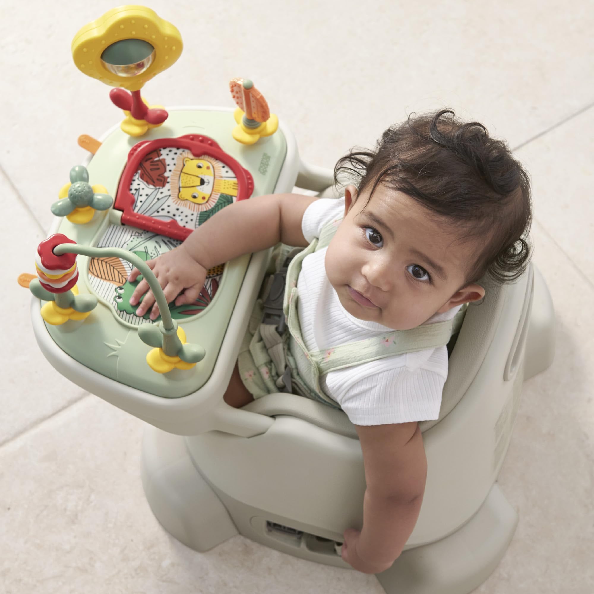 Mamas & Papas Baby Bug seggiolino pappa, vassoio staccabile, imbracatura, seduta regolabile e piedini antiscivolo, Pebble Grey