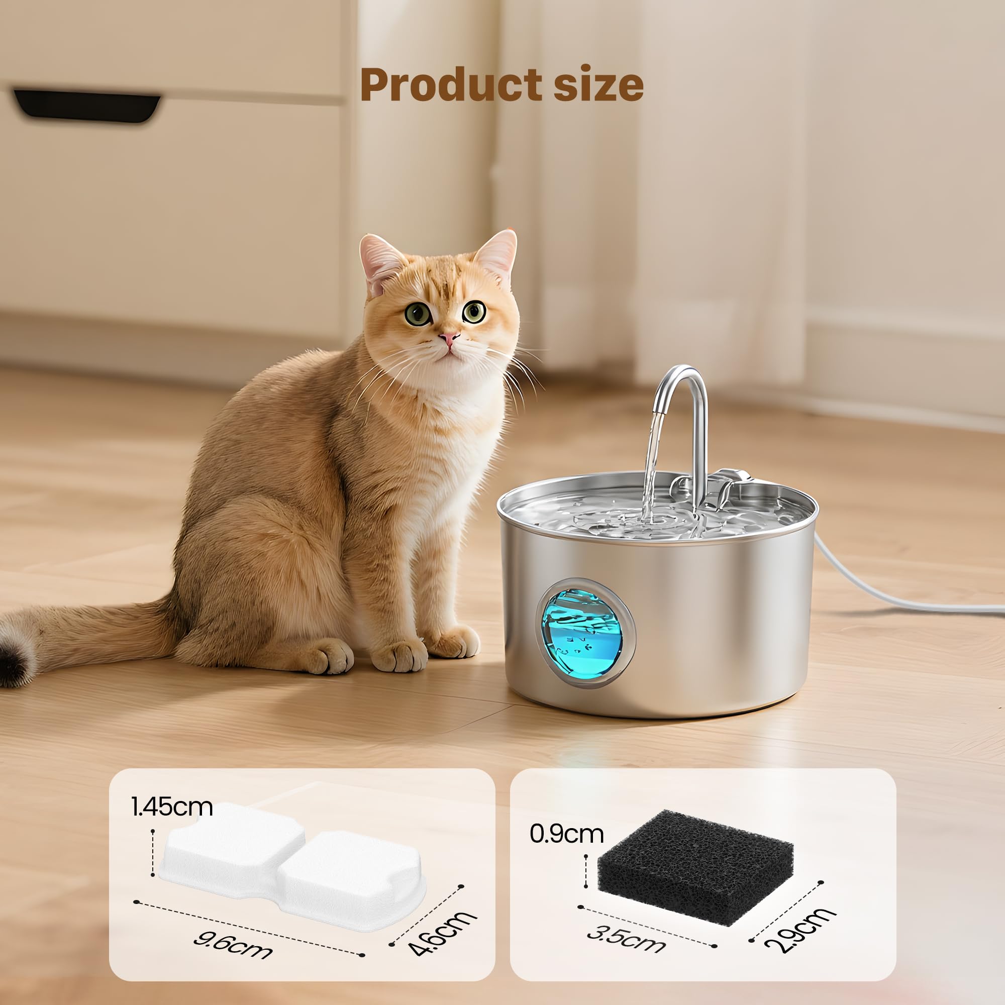 Fontanella per Gatti 12 Filtro: 6 Filtri a Carbone + 6 Filtri in Schiuma - Filtrazione Multipla - Esaltazione del Gusto - Adatto per GIOTOHUN Fontana per Gatti Acciaio Inox