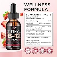 Vista 7 de Gotas líquidas de vitamina B12, vitaminas B12 de 5000 mcg, suplemento de complejo de vitamina B con metilcobalamina B12 sublingual, vitamina B6