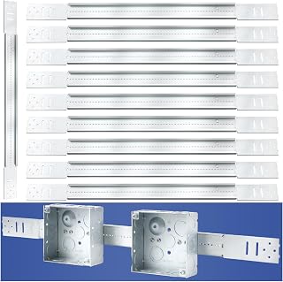 Blulu 10 Pcs Adjustable Bracket 17" to 26" Inner Stud Wall Cable Supports Electrical Box Galvanized Steel Bar Hangers Ceiling Fan Mounting Supports