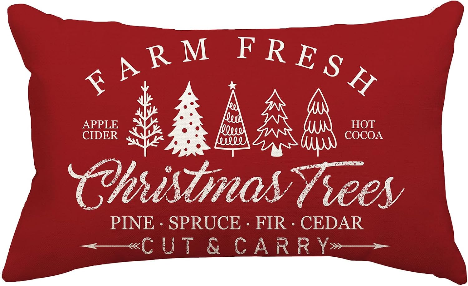 Rguct Red Christmas Pillow Cover 12x20 Farm Fresh Christmas