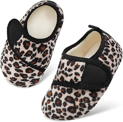 Scurtain Pantuflas cálidas de invierno para bebés, niños y niñas, pantuflas de interior para el hogar, cómodas, ligeras, antideslizantes, para