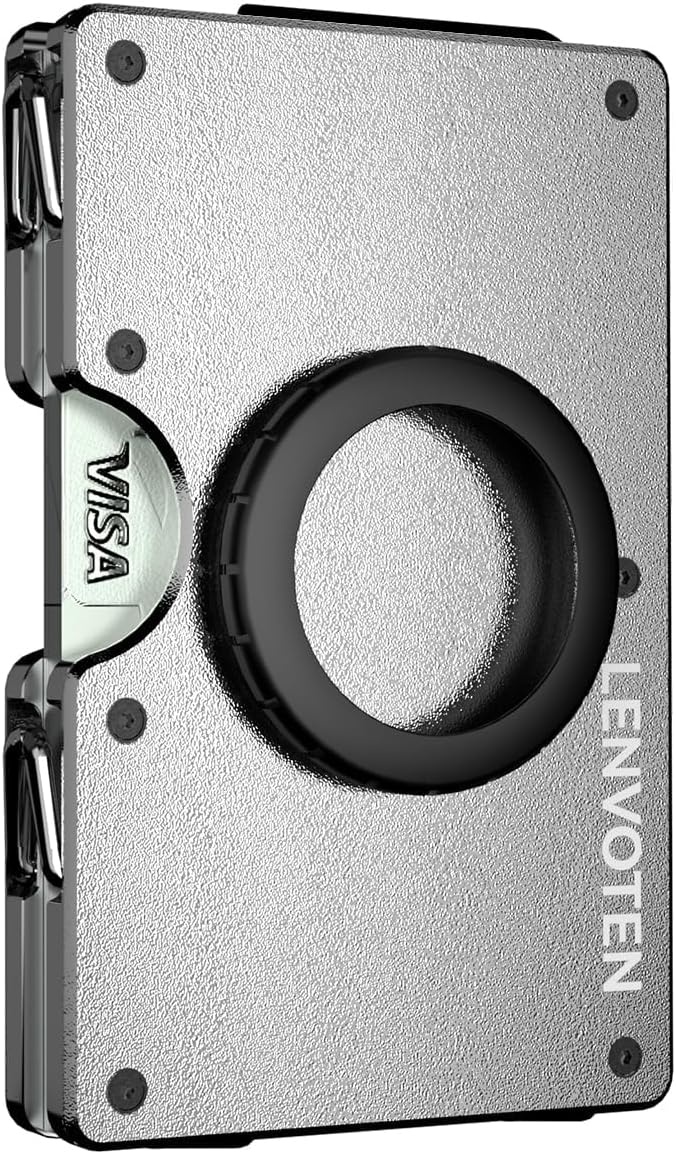 Upgraded Hinged Minimalist Wallet for Men | Slim Metal RFID Blocking Wallet | Credi...