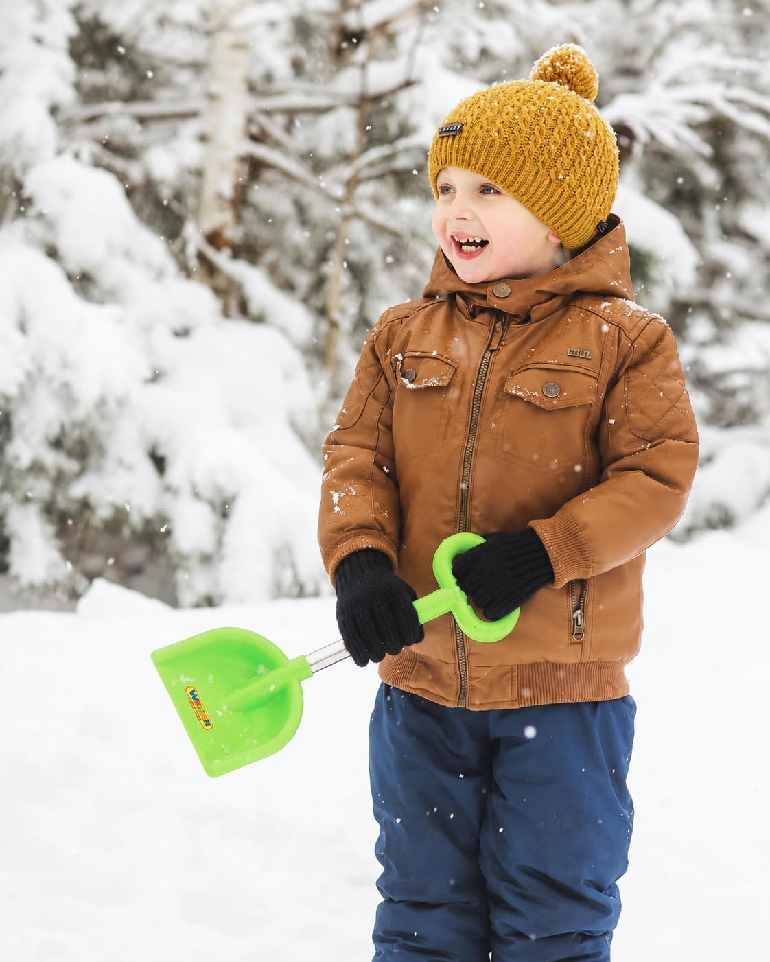 Kids Winter Knit Gloves Soft Warm Full Finger Mittens for Boys Girls 4-9T