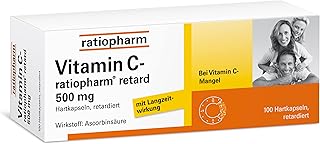 Vitamin C-ratiopharm retard 500 mg: Das Kraftpaket für Ihre Abwehrkräfte. Wirkt hochdosiert gegen Vitamin C-Mangel, 100 Ha...