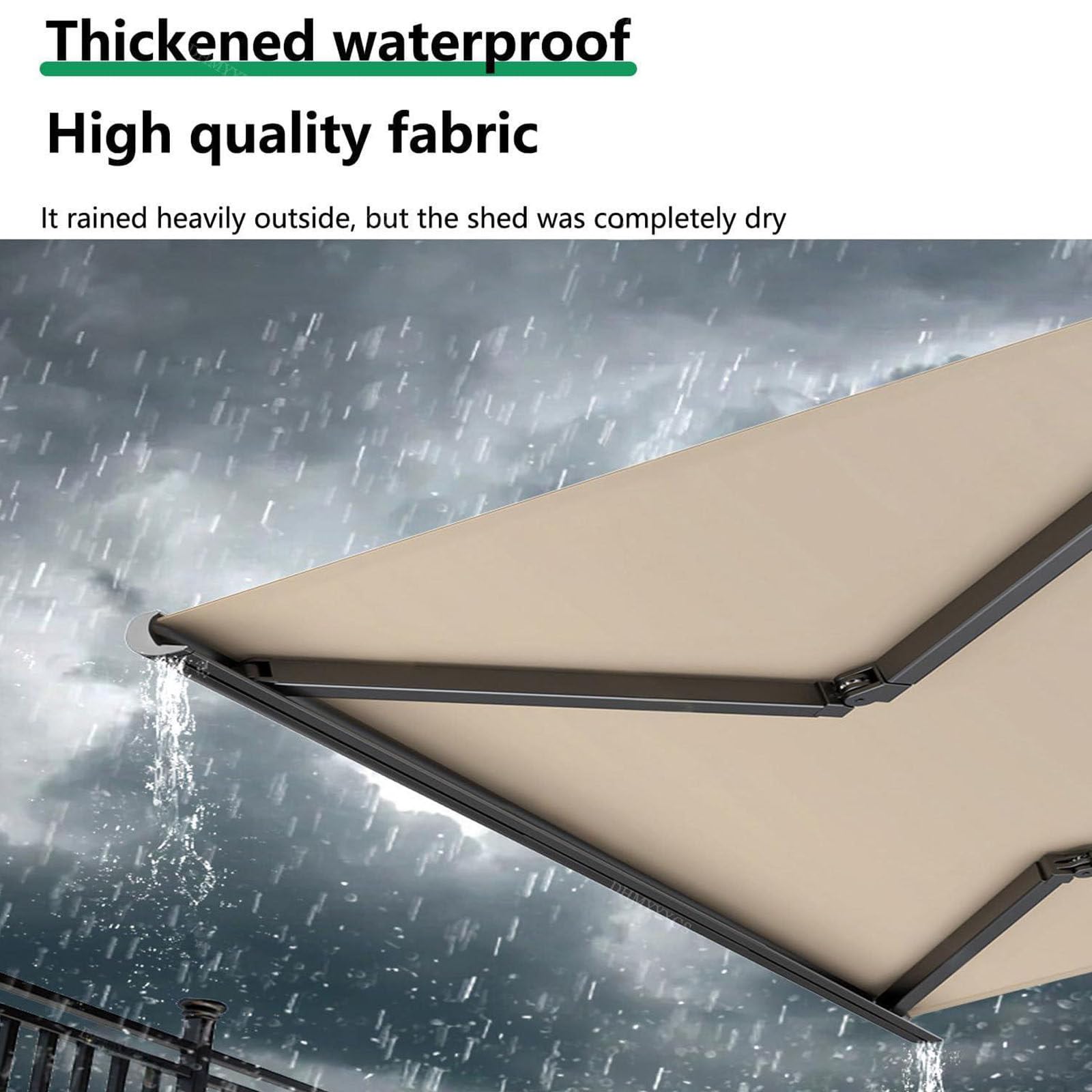 Zmotoryzowany chowany żagiel przeciwsłoneczny na podwórko, 3 x 2,5 m, ochrona przed promieniowaniem UV i wodą, idealna jako altana lub jako osłona zewnętrzna na taras lub do ogrodu.