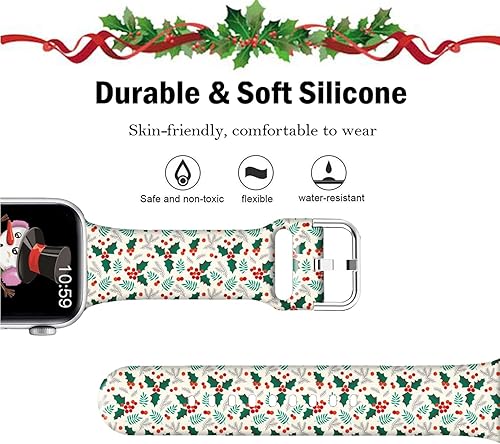 Miniatura 8 de DOO UC Correas de reloj de Halloween compatibles con Apple Watch de 1.496 in 1.575 in 1.614 in 1.654 in 1.732 in 1.772 in 1.929 in para hombres,