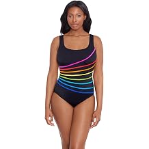 Great Lengths Women's 8 Overlay Fank Tank One Piece Swimsuit