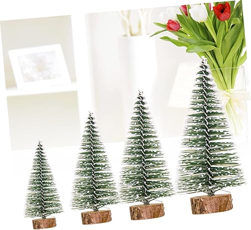 Miniatura 7 de BESTOYARD Decoraciones de mesa de Navidad, árbol de mesa, árbol en miniatura, árbol de pino, decoración de mesa de sisal, botella de sisal, cepillo,