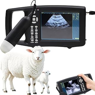 25W Ultrasound Scanner Veterinary with 3.5 Mhz Mechanical Probe, 5.6″ HD Screen & Long Battery, for Pigs, Sheep, Dogs,Farm & Veterinary Clinic Use, Video Playback