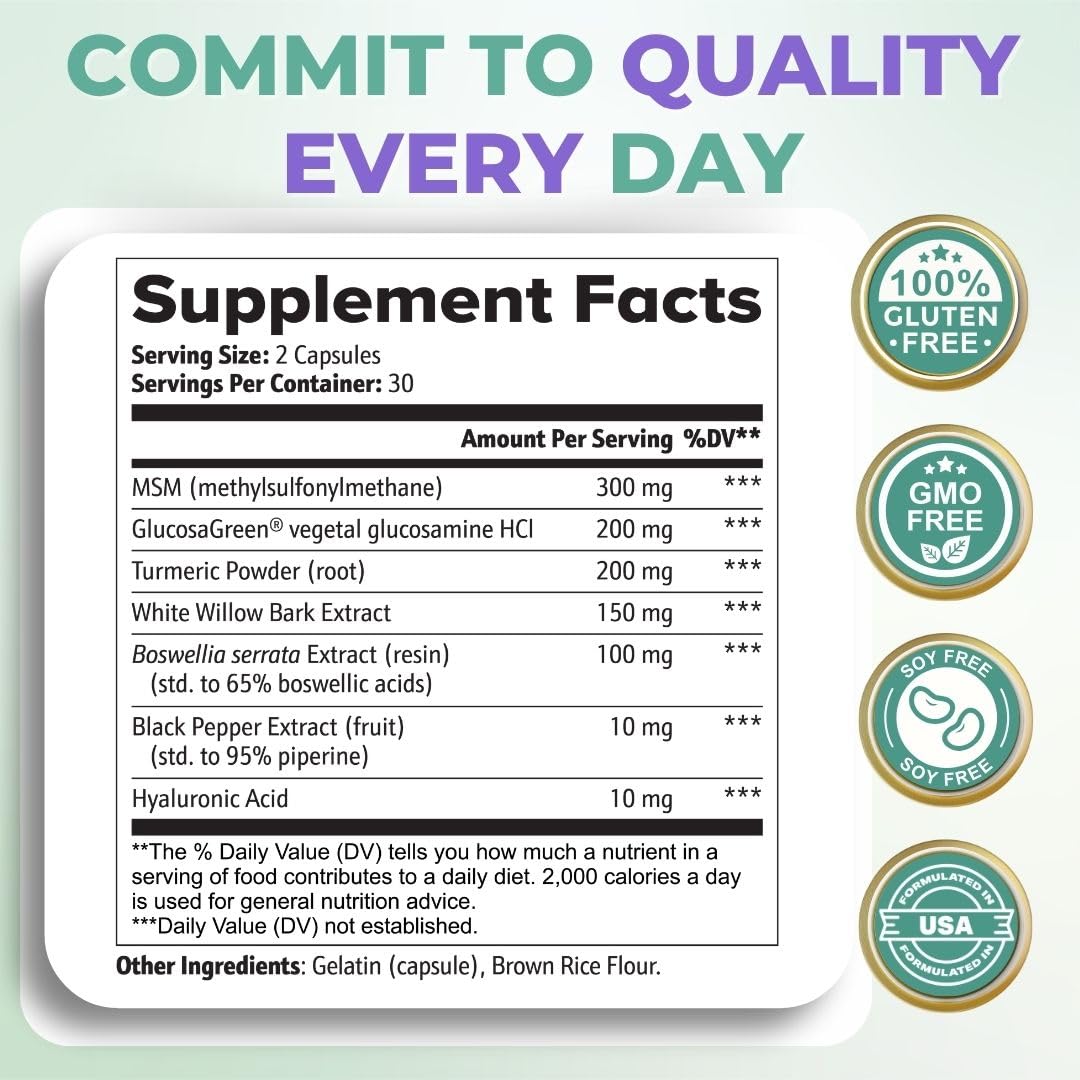 Vitalyra Joint Support Supplement - Glucosamine, MSM & Turmeric Men & Women — Amazon image 8