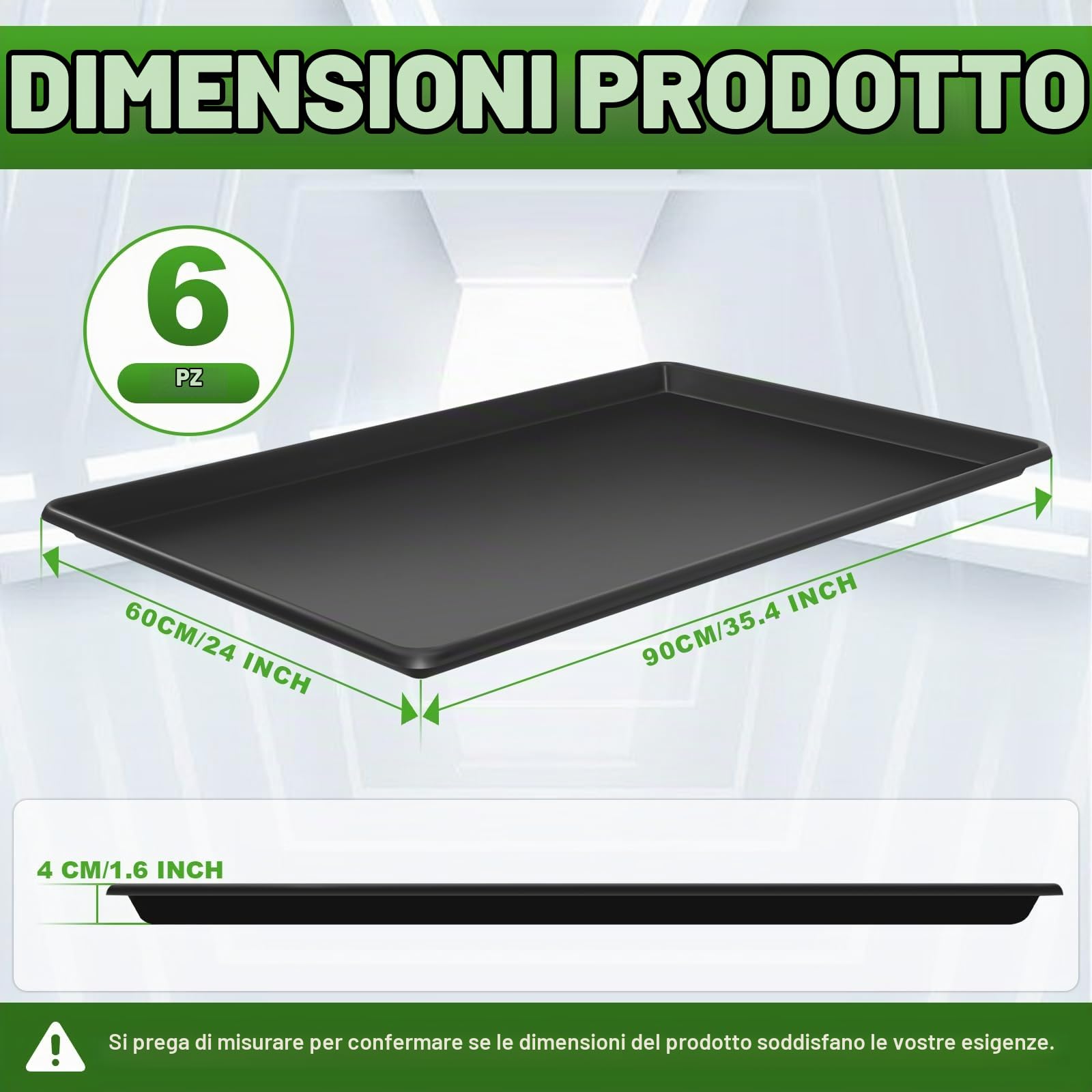 Poweka 6 Vasca di Raccolta per Auto, 90 x 60 x 4 cm, Vaschetta Dell'olio del Telaio Universale, Vasca Raccolta Olio Motore, Mantenere Il Garage Sicuro e Pulito, 19 Litri