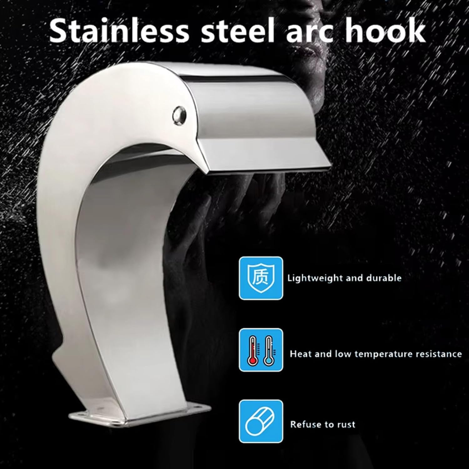 Stainless Steel Waterfall Faucet 23.6''X11.8'' Swimming Pool Fountain Silver Decorative Hardware Water