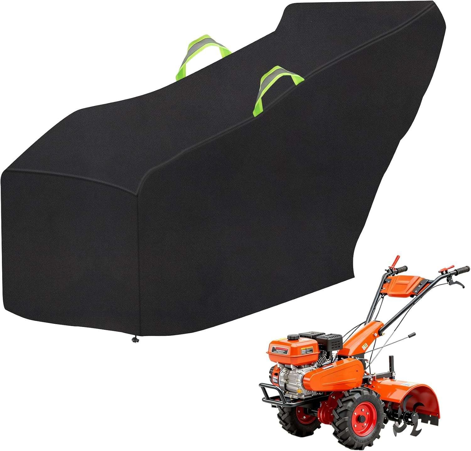 Klmnop Rototiller Cover Waterproof 420D Oxford Fabric Universal Fit for Rear Tine Tiller Accessories 46L x 22W x 17H(Front) Dustproof UV Resistant Tear-Resistant Protective(Black)