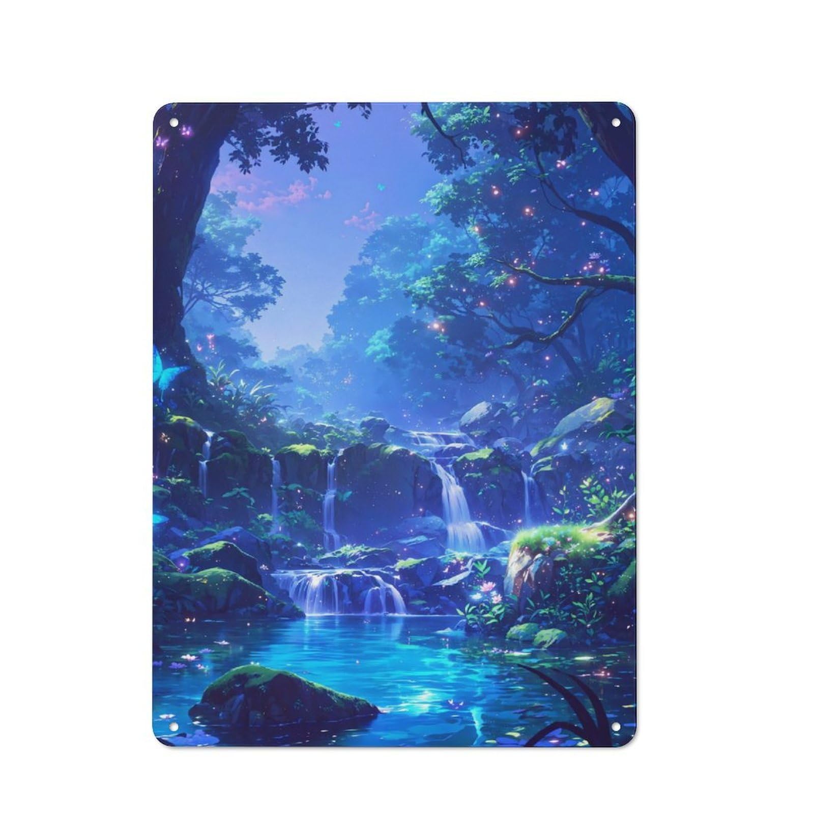 Junmoney Sapphire Forest Warehouse Style Tin Wall Sign 40X30cm Featuring Loft Wall Plaque For Loft, Studio, Office Or Creative Room