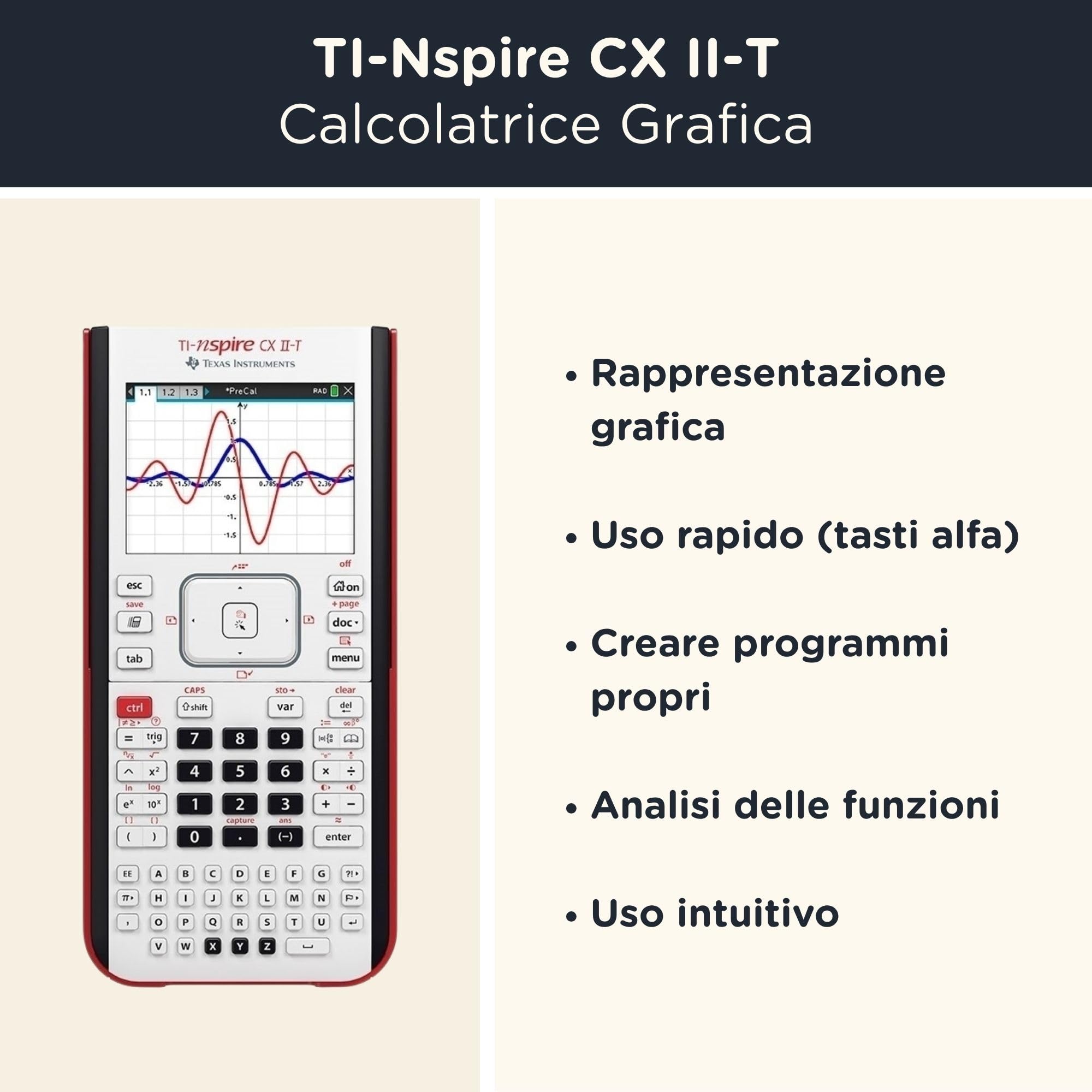 CALCUSO Pacchetto Base rosa con Calcolatrice TI Nspire CX II-T