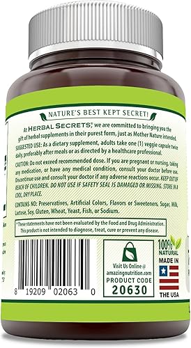 Miniatura 3 de Herbal Secrets Suplemento Triphala | Hecho con Triphala natural | 750 mg | 120 cápsulas vegetales | Sin OMG | Sin gluten | Fabricado en Estados