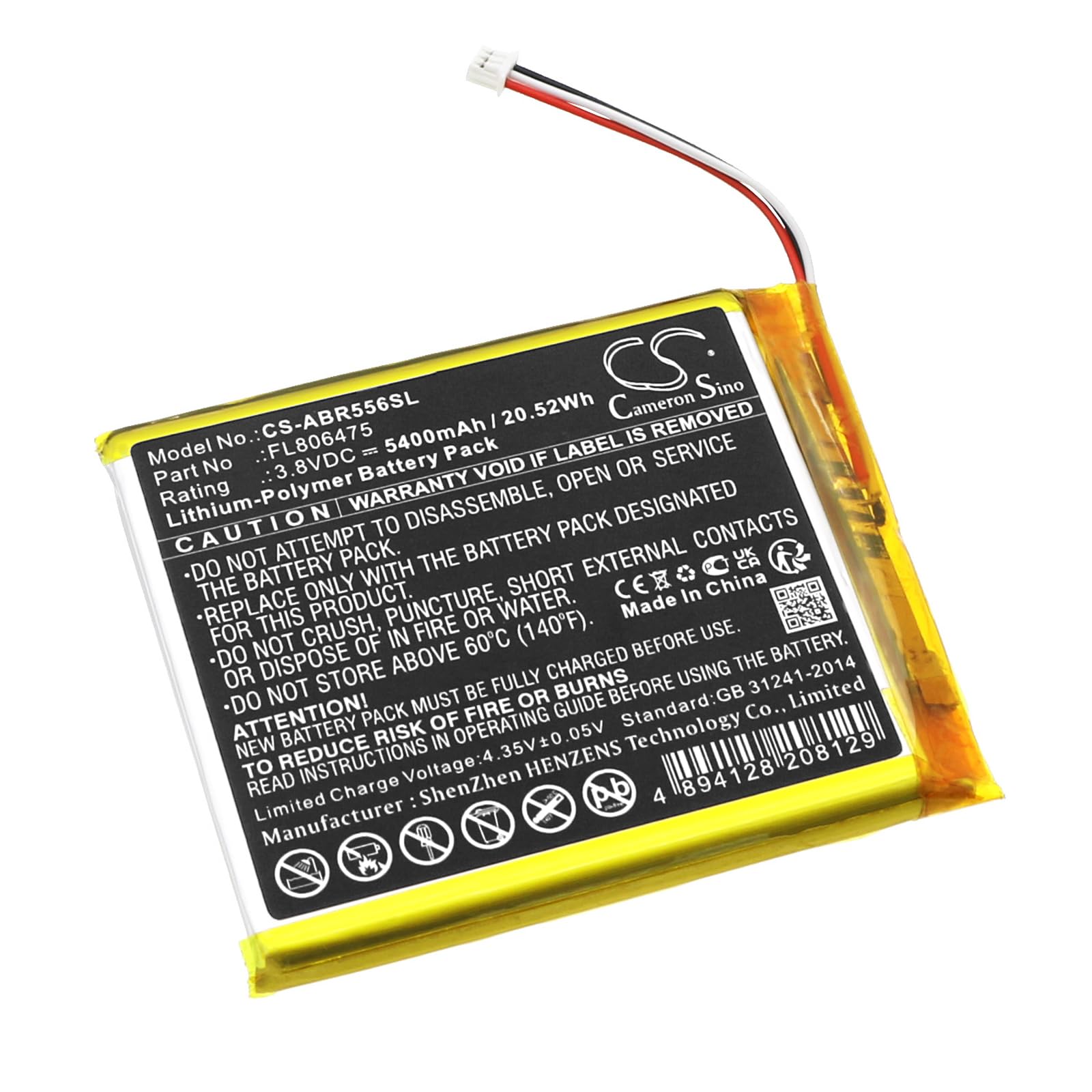 CS Cameron Sino 5400mAh / 20.52Wh Replacement Battery for Anbernic RG556, FL806475