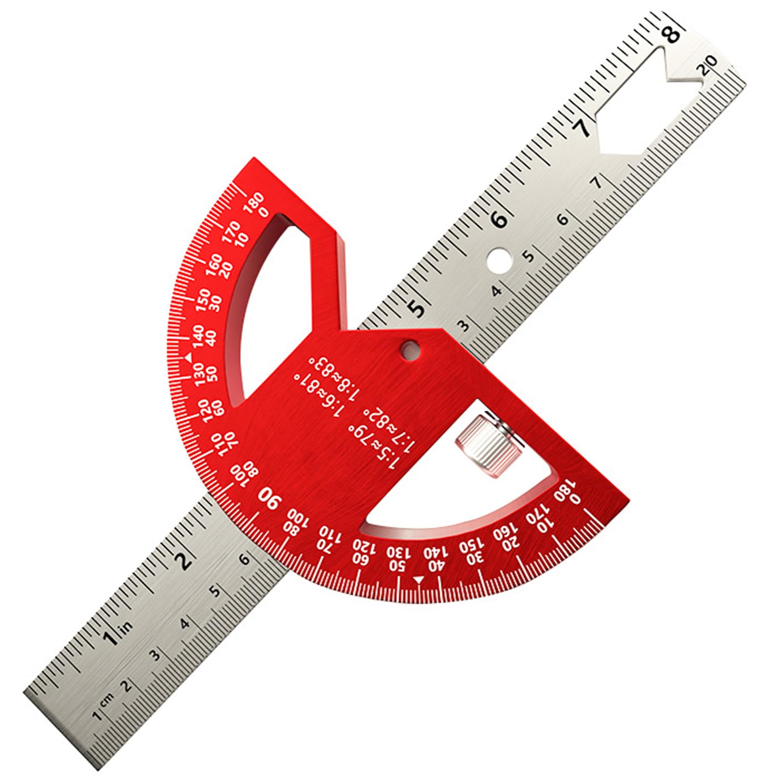 Ekoama Multiple Function Corner Finder Goniometer with Plant house Stage for Woodworking Undertakings 8/12 Inch Aluminum Alloy