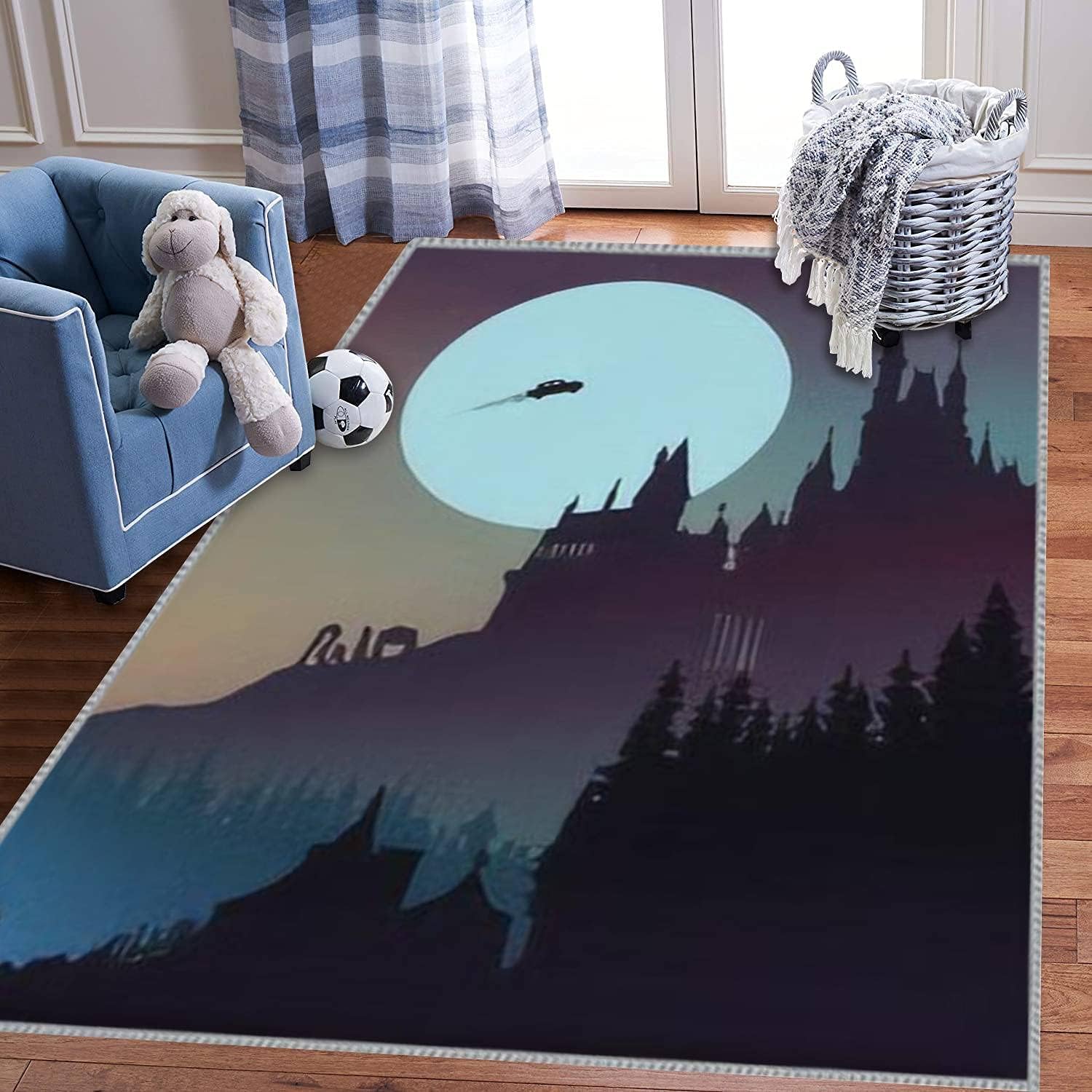 Amazon.com: Kids Play Area Rugs A Drawing of a Fairytale Castle at The ...