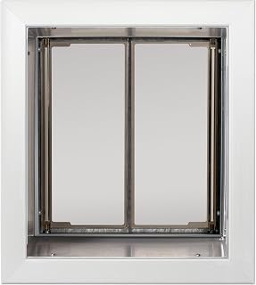 PlexiDor Performance Pet Doors for Dogs and Cats - Wall Mount Dog Door with Lock and Key - White, Medium Size