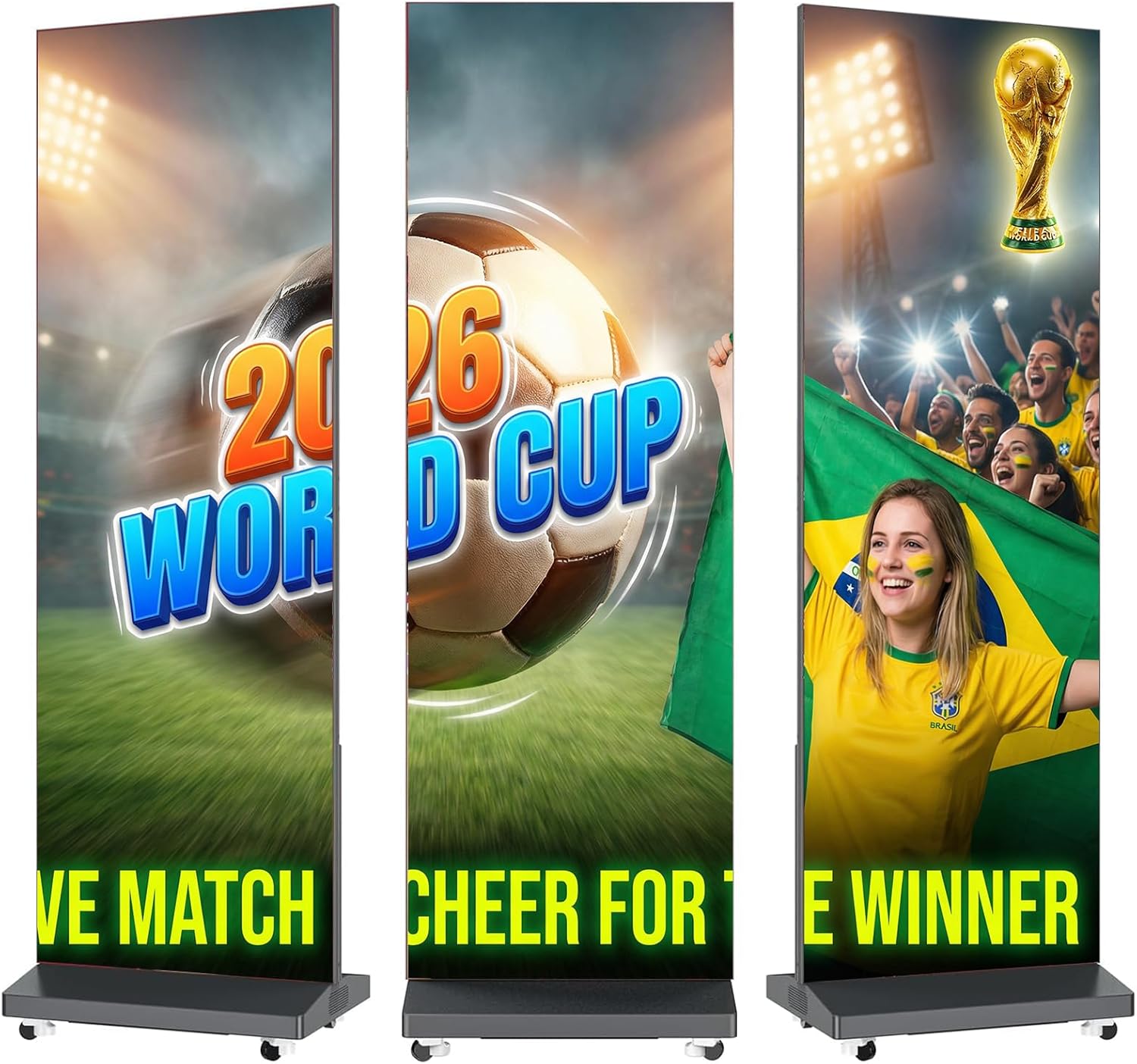 80″ P1.86 LED Digital Signage Flexible Spliceable Screen, Mobile Phone&Computer Software Remote Releasewith WiFi HDMI/USB Input Auto Media Player LED Full Poster Screen Black 1-Pack