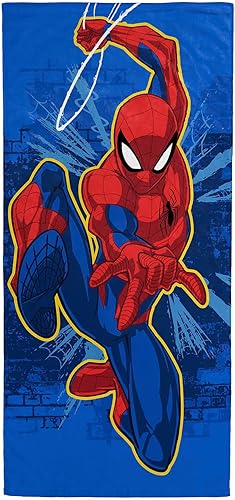 Jay Franco Marvel Spiderman - Toalla de playa para piscina y piscina para niños, súper suave y absorbente, 100% algodón, mide 28 x 58 pulgadas