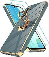 Vista 69 de Gritup Funda para Samsung Galaxy A14 5G: Funda para Samsung A14 2 piezas, protector de pantalla, soporte de anillo de rotación de 360°, soporte