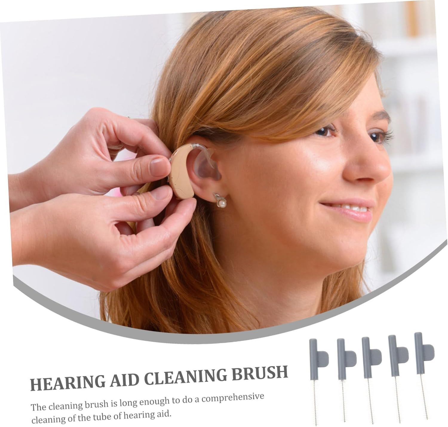 5pcs Hearing-aid Cleaners Tube Brushes for Household Hearing Amplifier Maintenance Portable and Flexible Ear Cleaning Tools