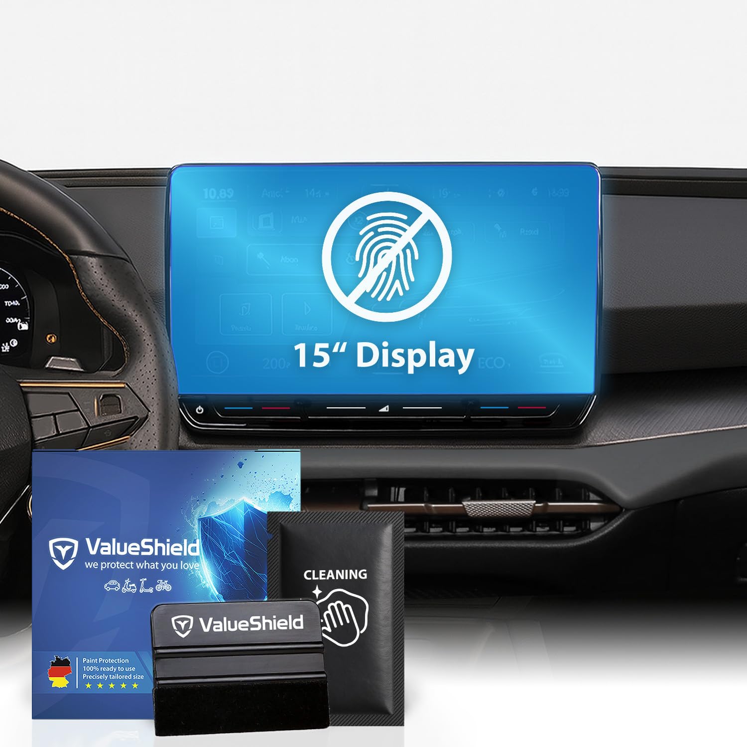 Anti-Fingerabdruck Displayschutzfolie Matt passend für CUPRA Terramar 2024-2030: 12,9" Tacho, Radio, Multimedia, Navi, Bildschirm, Infotainment Touchscreen Entspiegelung