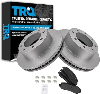 TRQ Front Brake Pad & Rotor Kit Semi-Metallic Premium G-Coated