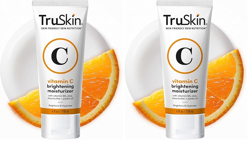 Creme facial hidratante TruSkin com vitamina C, vitamina E, B5, óleo de jojoba e chá verde, 120 mL, Pacote com 2