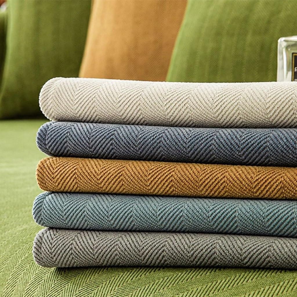 Funda de sofá de felpilla antideslizante para sofá de 3 plazas, diseño lavable con tacto suave verde matcha (A), 70 x 150 cm, decoración de verano para el hogar