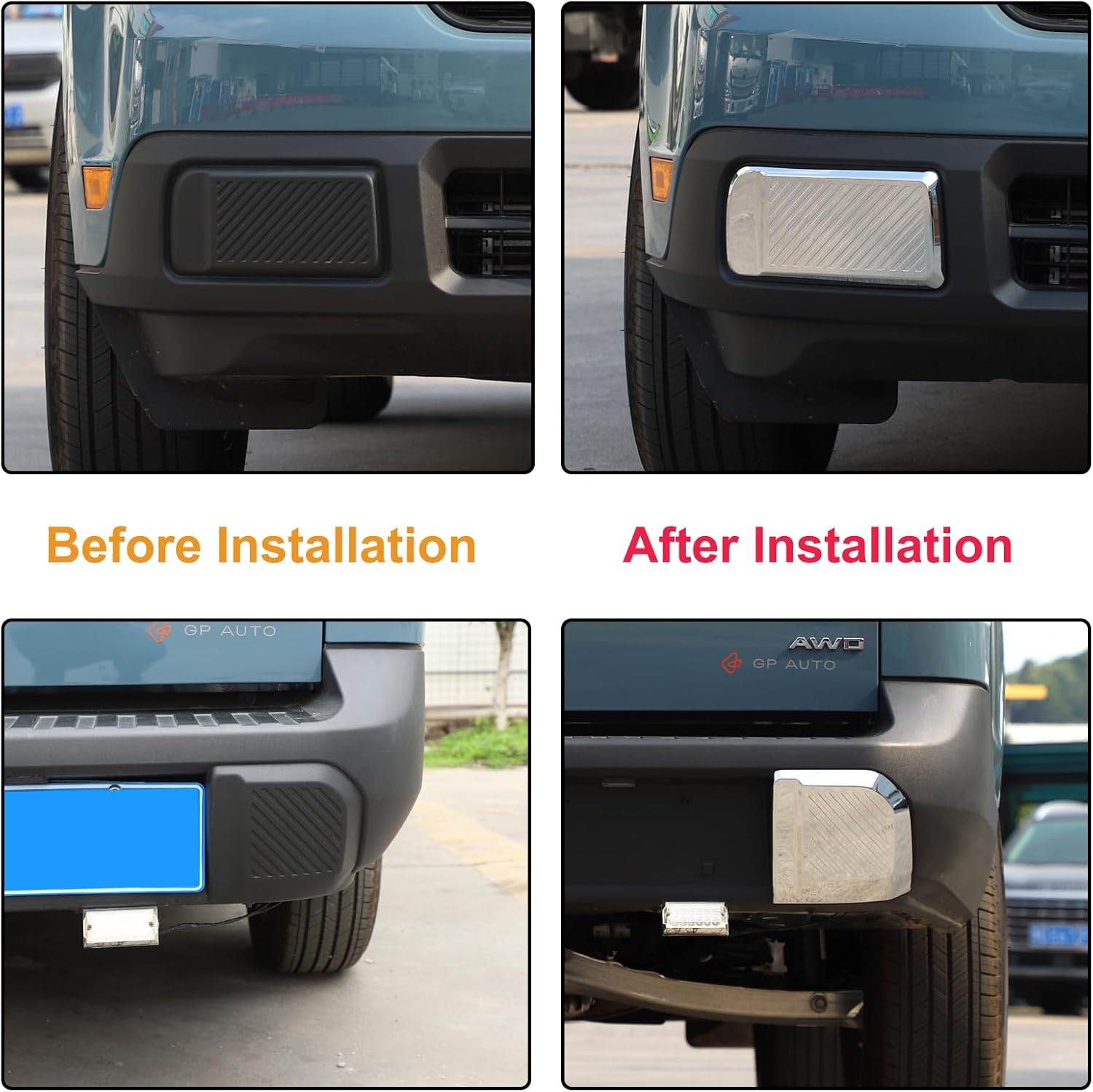 Aunginsy Car Front Rear Bumper Protector Guard Compatible with Ford Maverick 2022 2023 2024 Pickup Truck Front & Rear Side Bumper Edge Protect Guard Anti-Collision Patch Cover ABS Exterior Accessories