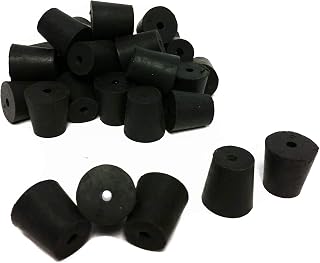 RS-3-1 Rubber Stoppers, Size 3, Drilled 1-Hole (1-Pound Pack),Black