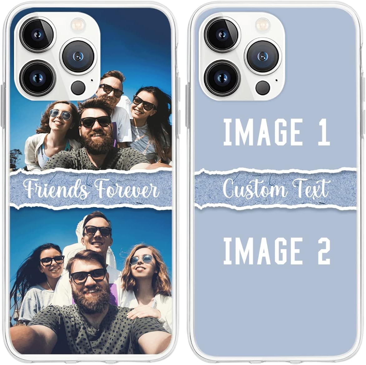CUBICER Personalized Phone Cases Photo BES Friend Customized Picture Soft Cover Birthday Gifts for Women Girls Clear Waterproof Compatible with 6 7 8 SE X XR XS 11 12 13 14 Pro Max Series