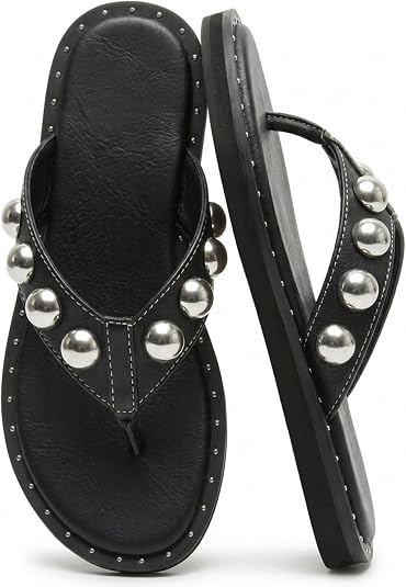 Riekhany Women's Studded Thong Sandals: Summer Comfort and Style