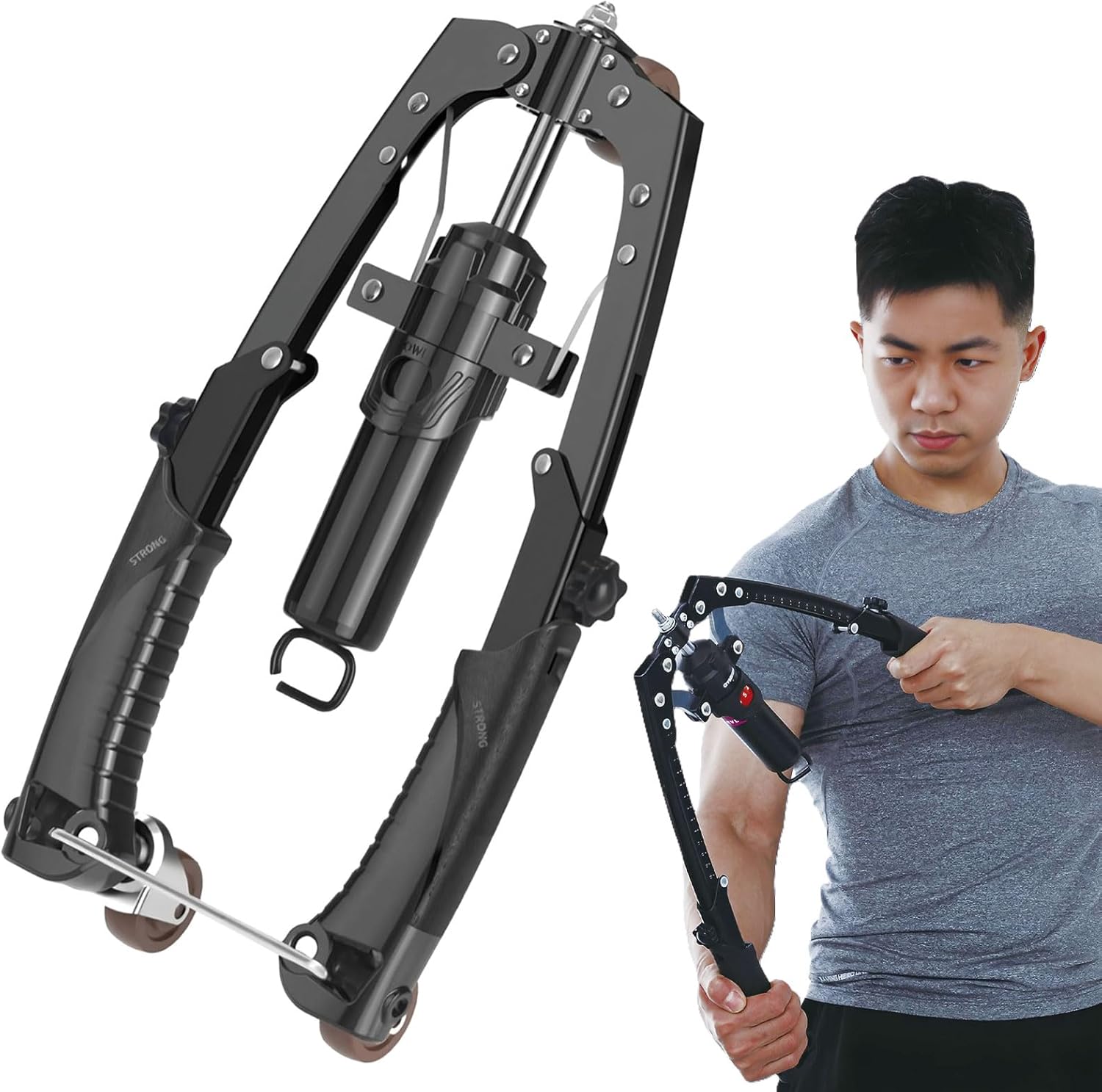 Mymus Coreflex Twister Pro - 3-in-1 Hydraulic Chest Press Machine, Adjustable 22-440lbs, Portable with Wheels, Ultimate Upper Body & Abs Workout Equipment