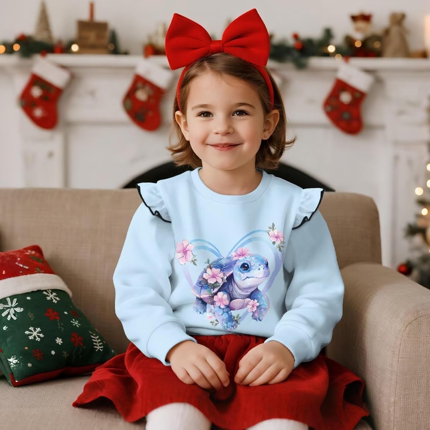 Ystardream Pullover Sweatshirts for Girls Toddler Crewneck Sweat Shirt Easy On/Off