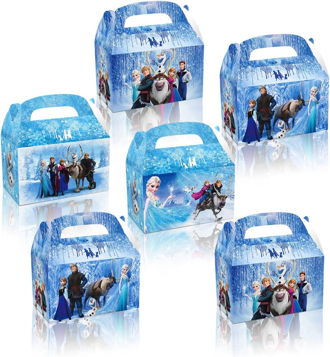 OU RUI 12Pcs Frozen Theme Party Supplies Frozen Party Candy Box Gift Bags Kids Party Decoration