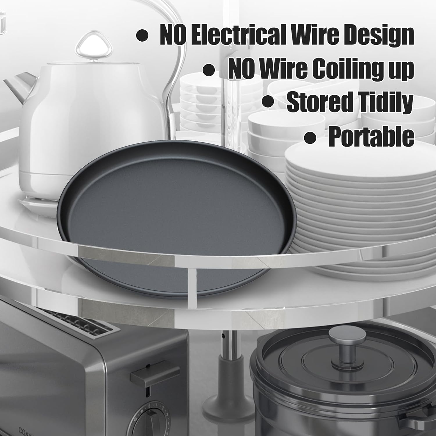 MKYSAIL11.22inch Universal Microwave Crisper Pan,Fast Microwave Pizza Crisper,Multi-Purpose Micro Cookware for Reheat Frozen pizza/bacon/chicken Nuggets - Image 7